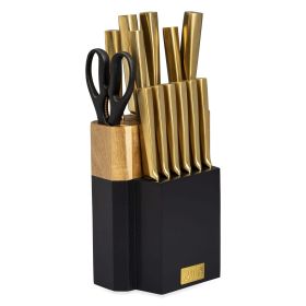 Thyme & Table 15-Piece Knife Block Set with Knife Sharpener