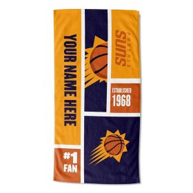 [Personalization Only] OFFICIAL NBA Colorblock Personalized Beach Towel - Phoenix Suns