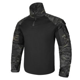 KRYDEX G3 Combat Shirt with Elbow Pads For Hunting Outdoor CP Style Tops Tactical BDU Clothes MC Tiger Stripes Shirts (Color: MCBK, size: S)