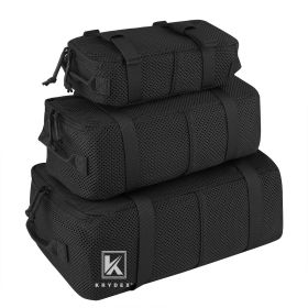 Krydex Tactical Modular Pouch Set Outdoor Backpack Organizer Travel Suitcase Packing Cubes (Color: BK)