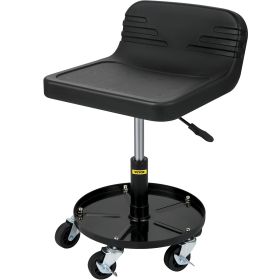 VEVOR Rolling Garage Stool, 300LBS Capacity, Adjustable Height from 15.7 in to 20.5 in, Mechanic Seat with 360-degree Swivel Wheels and Tool Tray (Default: Default)